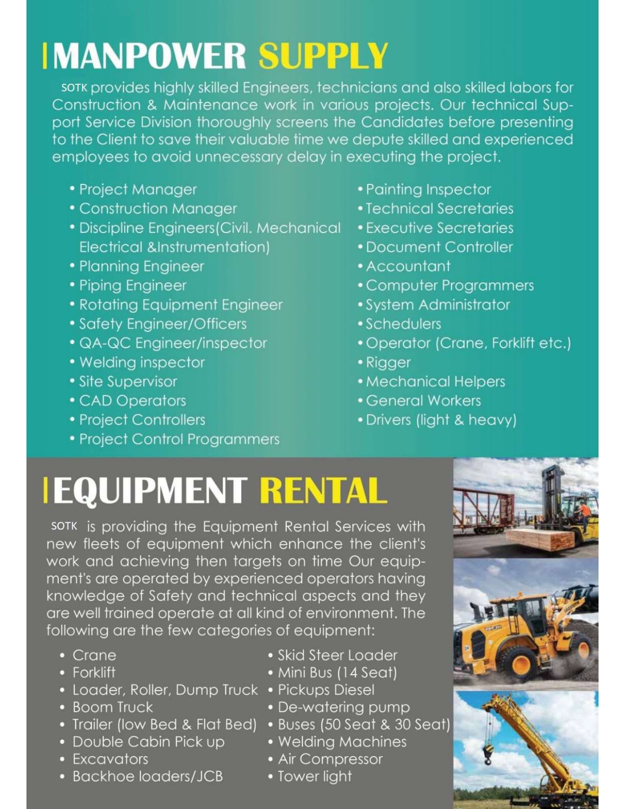 Equipment Rental Services